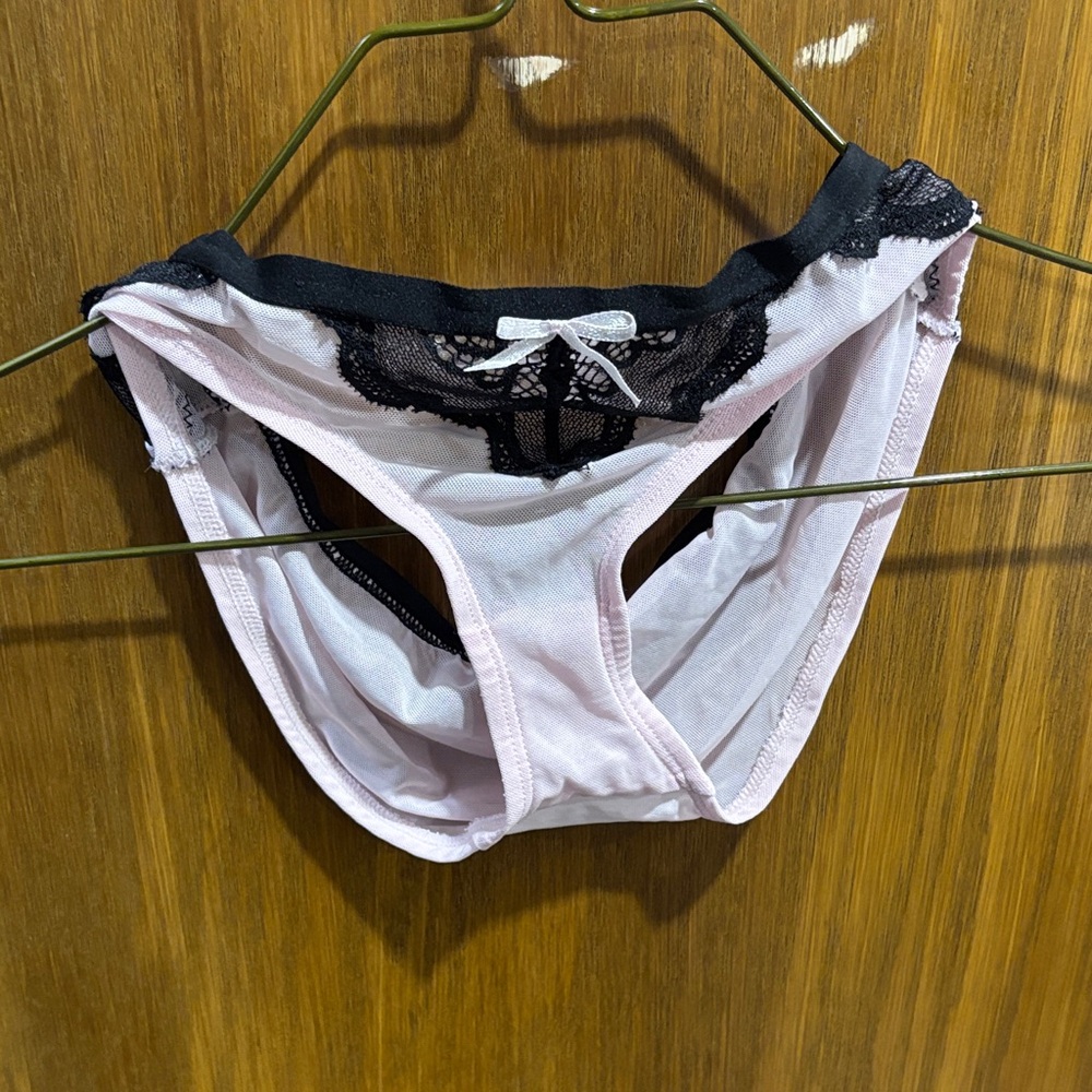Victoria's Secret Black Lace and Pink Panties